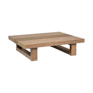 Homeroots 33" Natural Solid Wood Outdoor Coffee Table  Eucalyptus 555648