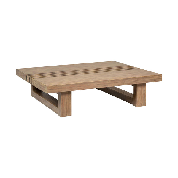 Homeroots 33" Natural Solid Wood Outdoor Coffee Table  Eucalyptus 555648