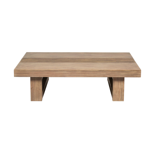 Homeroots 33" Natural Solid Wood Outdoor Coffee Table  Eucalyptus 555648