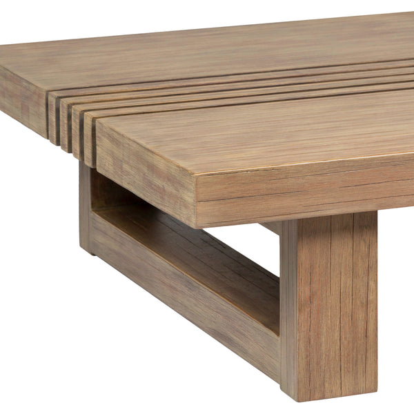 Homeroots 33" Natural Solid Wood Outdoor Coffee Table  Eucalyptus 555648