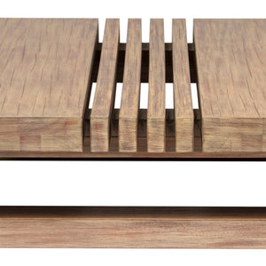 Homeroots 33" Natural Solid Wood Outdoor Coffee Table  Eucalyptus 555648