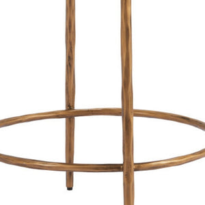HomeRoots 24" Stylish Beige and Gold Swivel Bar Chair - Contemporary Comfort for Kitchen, Lounge, and Bar 555677