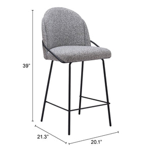 HomeRoots Set of Two 26" Black and White Faux Shearling Bar Chairs – Modern Comfort for Home & Cafe Use 555708