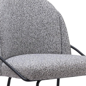 HomeRoots Set of Two 26" Black and White Faux Shearling Bar Chairs – Modern Comfort for Home & Cafe Use 555708