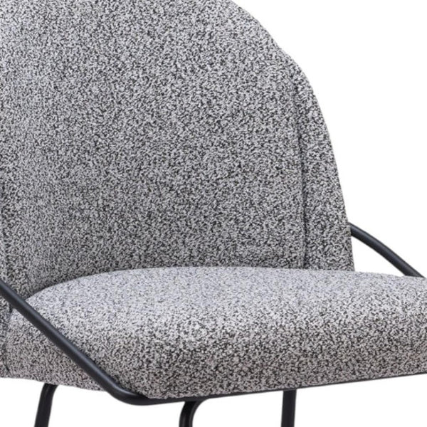 HomeRoots Set of Two 26" Black and White Faux Shearling Bar Chairs – Modern Comfort for Home & Cafe Use 555708