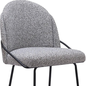 HomeRoots Set of Two 26" Black and White Faux Shearling Bar Chairs – Modern Comfort for Home & Cafe Use 555708
