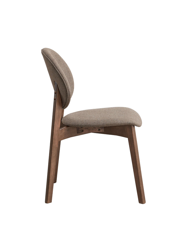 English Elm Hadasa Light Brown Linen Dining Side Chair Set of 2 – Padded Foam Seats, Walnut Veneer Frame, 18" Seat B2726P246293