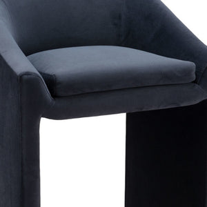 HomeRoots 26" Gray Velvet Counter Height Bar Chair with Gold Steel Frame - Stylish Comfort for Modern Spaces 555718