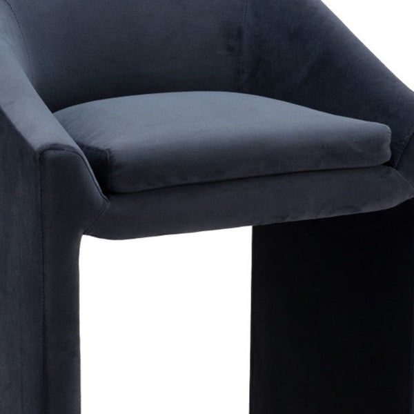 HomeRoots 26" Gray Velvet Counter Height Bar Chair with Gold Steel Frame - Stylish Comfort for Modern Spaces 555718