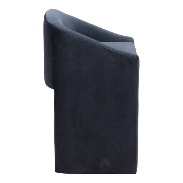 HomeRoots 26" Gray Velvet Counter Height Bar Chair with Gold Steel Frame - Stylish Comfort for Modern Spaces 555718