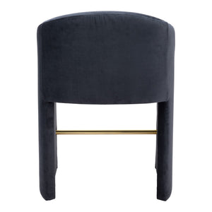 HomeRoots 26" Gray Velvet Counter Height Bar Chair with Gold Steel Frame - Stylish Comfort for Modern Spaces 555718