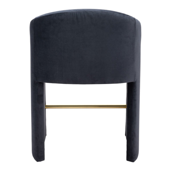 HomeRoots 26" Gray Velvet Counter Height Bar Chair with Gold Steel Frame - Stylish Comfort for Modern Spaces 555718