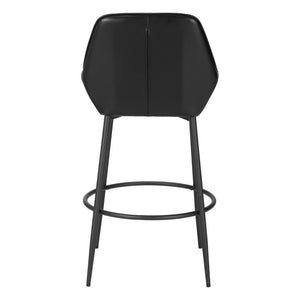 Homeroots Set Of Two 30" Black Faux Leather And Steel Bar Height Bar Chairs   555754