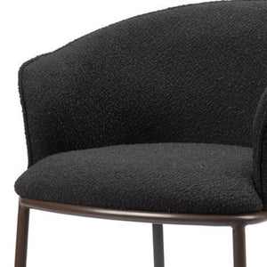 HomeRoots 26" Black Shearling & Bronze Steel Counter Height Bar Chair - Stylish Comfort for Any Space 555755