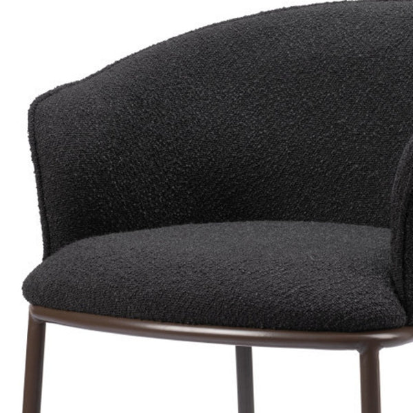 HomeRoots 26" Black Shearling & Bronze Steel Counter Height Bar Chair - Stylish Comfort for Any Space 555755