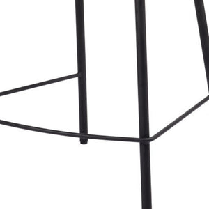HomeRoots 26" Ivory and Black Shearling Bar Chair - Modern Comfort with Stylish Steel Frame for Any Space 555759
