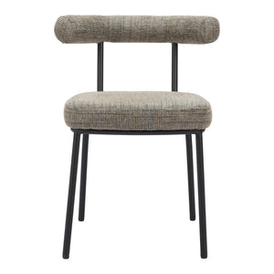 Homeroots Set Of Two Stylish Green And Black Upholstered Chenille Dining Chairs For Modern Spaces & Accents   555777