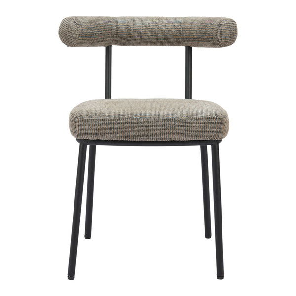 Homeroots Set Of Two Stylish Green And Black Upholstered Chenille Dining Chairs For Modern Spaces & Accents   555777