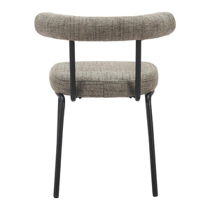 Homeroots Set Of Two Stylish Green And Black Upholstered Chenille Dining Chairs For Modern Spaces & Accents   555777