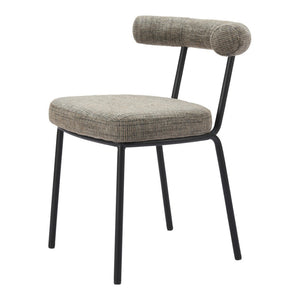 Homeroots Set Of Two Stylish Green And Black Upholstered Chenille Dining Chairs For Modern Spaces & Accents   555777