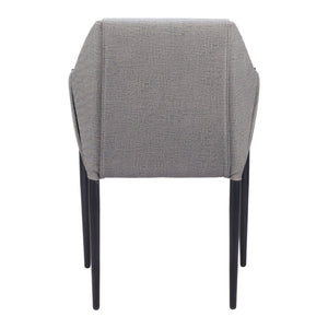 HomeRoots Set of Two Modern Gray and Black Faux Leather Dining Armchairs - Stylish, Comfortable, Versatile Seating 555781