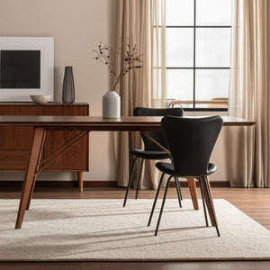 Homeroots Set Of Two Stylish Black Upholstered Faux Leather Dining Side Chairs - Versatile & Stackable Design   555794