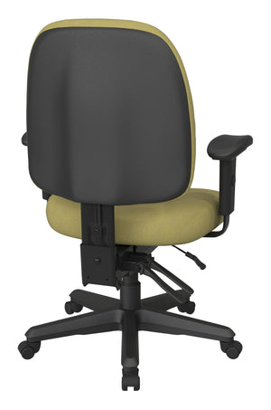 OSP Home Furnishings Ergonomics Chair Lumbar Support Adjustable Arms Greenguard Certified Padded Office Seat 43808-K010