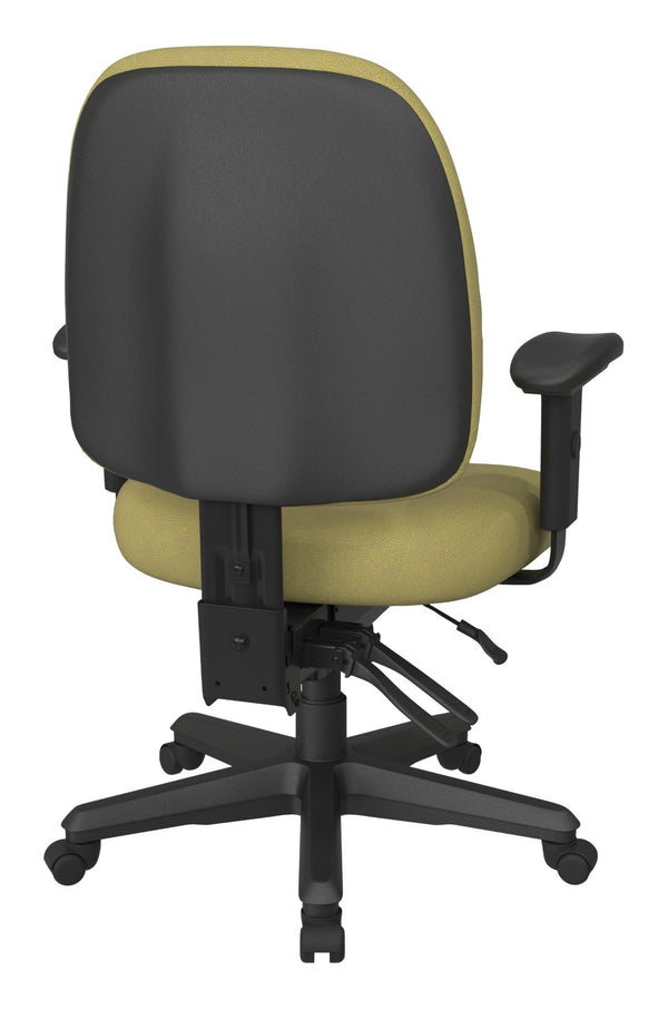 OSP Home Furnishings Ergonomics Chair Lumbar Support Adjustable Arms Greenguard Certified Padded Office Seat 43808-K010