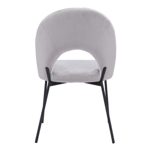 HomeRoots Set of Two Tropical Floral Velvet & Steel Dining Chairs - Modern, Stylish Comfort for Any Space 555801