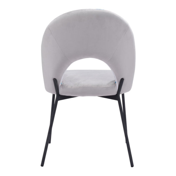 HomeRoots Set of Two Tropical Floral Velvet & Steel Dining Chairs - Modern, Stylish Comfort for Any Space 555801