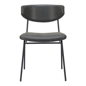 Homeroots Set Of Two Stylish Gray And Black Upholstered Faux Leather Dining Chairs – Versatile Accent Seating!   555809