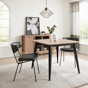 Homeroots Set Of Two Stylish Gray And Black Upholstered Faux Leather Dining Chairs – Versatile Accent Seating!   555809