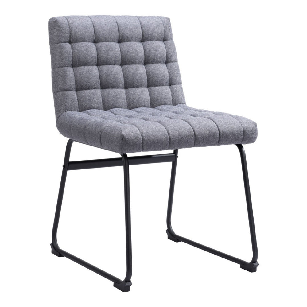 HomeRoots Set of Two Stylish Gray and Black Upholstered Dining Side Chairs for Modern Home Décor & Comfort 555815