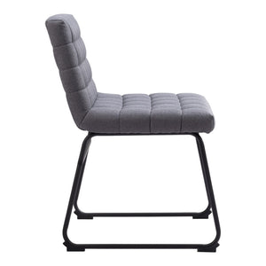 HomeRoots Set of Two Stylish Gray and Black Upholstered Dining Side Chairs for Modern Home Décor & Comfort 555815