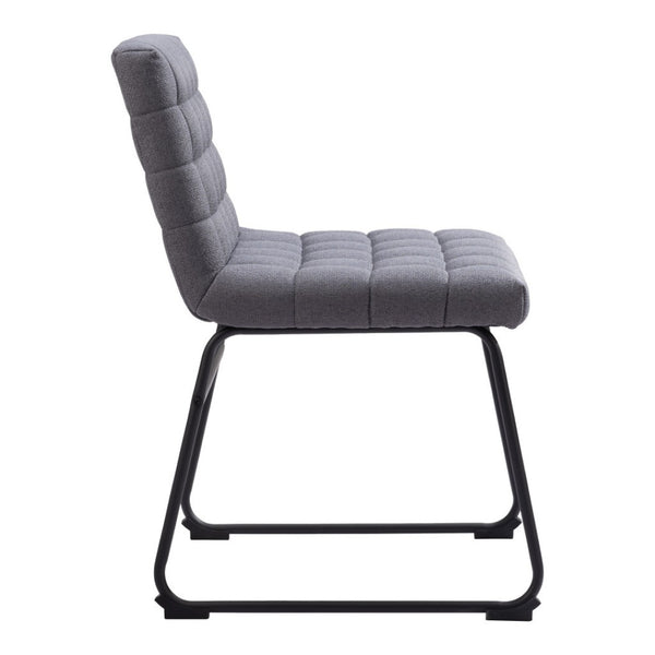 HomeRoots Set of Two Stylish Gray and Black Upholstered Dining Side Chairs for Modern Home Décor & Comfort 555815