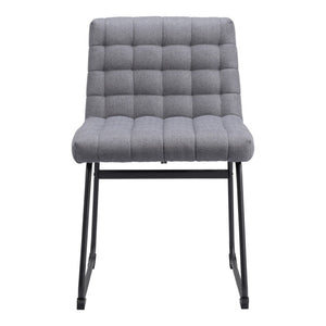 HomeRoots Set of Two Stylish Gray and Black Upholstered Dining Side Chairs for Modern Home Décor & Comfort 555815