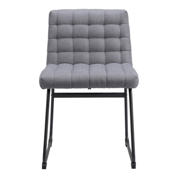 HomeRoots Set of Two Stylish Gray and Black Upholstered Dining Side Chairs for Modern Home Décor & Comfort 555815