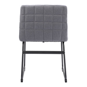 HomeRoots Set of Two Stylish Gray and Black Upholstered Dining Side Chairs for Modern Home Décor & Comfort 555815