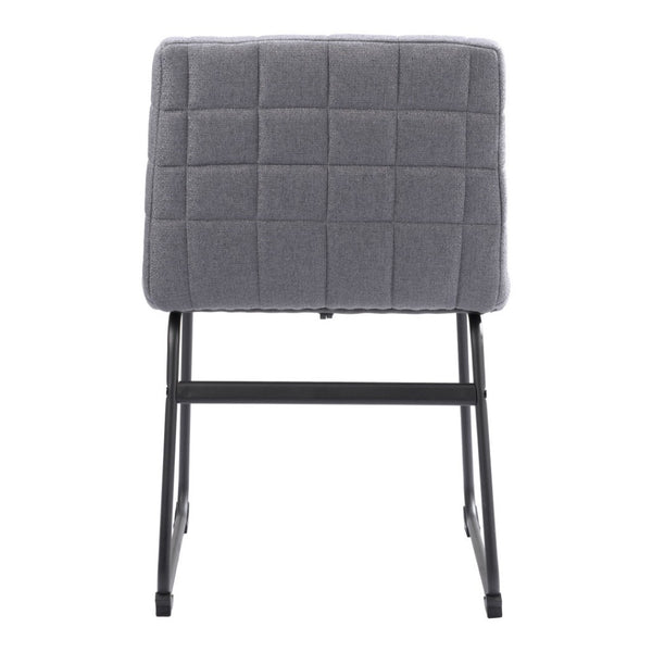 HomeRoots Set of Two Stylish Gray and Black Upholstered Dining Side Chairs for Modern Home Décor & Comfort 555815