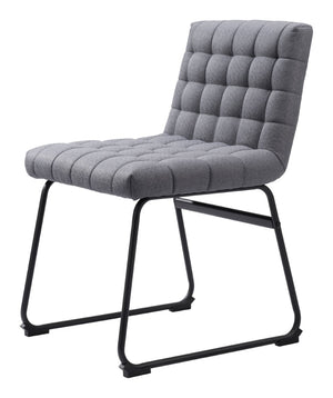 HomeRoots Set of Two Stylish Gray and Black Upholstered Dining Side Chairs for Modern Home Décor & Comfort 555815