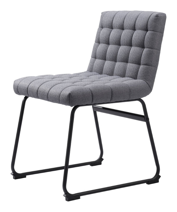HomeRoots Set of Two Stylish Gray and Black Upholstered Dining Side Chairs for Modern Home Décor & Comfort 555815