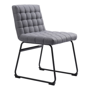 HomeRoots Set of Two Stylish Gray and Black Upholstered Dining Side Chairs for Modern Home Décor & Comfort 555815