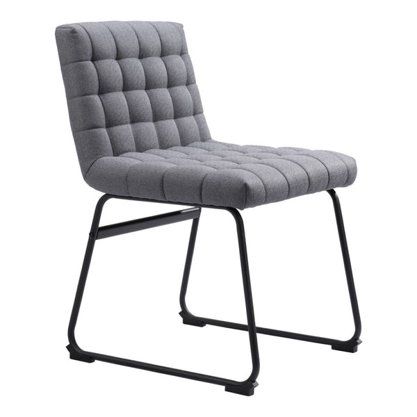HomeRoots Set of Two Stylish Gray and Black Upholstered Dining Side Chairs for Modern Home Décor & Comfort 555815