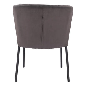 Set of Two Velvet Tufted Dining Chairs with Steel Legs for Modern Living Spaces