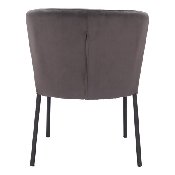 Set of Two Velvet Tufted Dining Chairs with Steel Legs for Modern Living Spaces