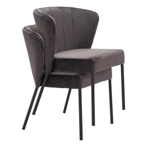 Set of Two Velvet Tufted Dining Chairs with Steel Legs for Modern Living Spaces