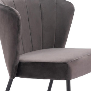 Set of Two Velvet Tufted Dining Chairs with Steel Legs for Modern Living Spaces