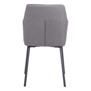 HomeRoots Set of Two Contemporary Gray Upholstered Dining Arm Chairs for Versatile Home Comfort & Style 555833