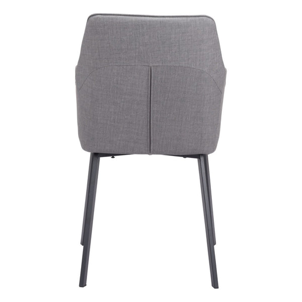 HomeRoots Set of Two Contemporary Gray Upholstered Dining Arm Chairs for Versatile Home Comfort & Style 555833