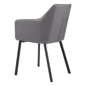 HomeRoots Set of Two Contemporary Gray Upholstered Dining Arm Chairs for Versatile Home Comfort & Style 555833
